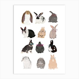 Rabbit Family Art Print