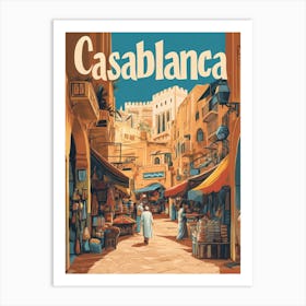 Aihrgdesign A Classic 1960s Travel Poster For Casablanca 3 Art Print