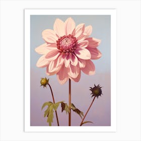 Floral Illustration Dahlia 2 Art Print