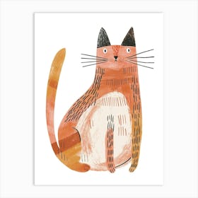 Cymric Cat Clipart Illustration 4 Art Print