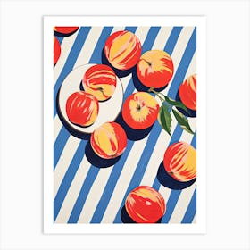 Nectarines Fruit Summer Illustration 1 Art Print