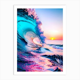 Ocean Wave At Sunset 1 Art Print