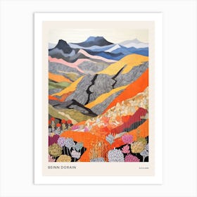 Beinn Dorain Scotland 2 Colourful Mountain Illustration Poster Art Print