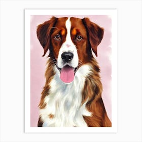 Irish Red And White Setter 3 Watercolour Dog Art Print