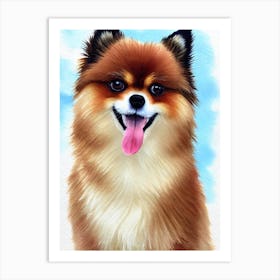 Pomeranian 3 Watercolour Dog Art Print