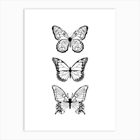 Black Butterflies Art Print