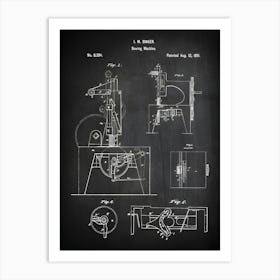 Sewing Machine Patent, Sing Sewing Room Decor, Sewing Room Wall Decor, Sewing Room Sign, Seamstress, Sewing, Sewing Patent Print, Hs2941 Art Print