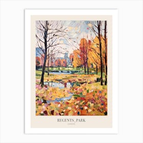 Autumn City Park Painting Regents Park London 3 Poster Art Print