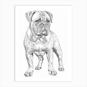 Dogue De Bordeaux Line Sketch 2 Art Print