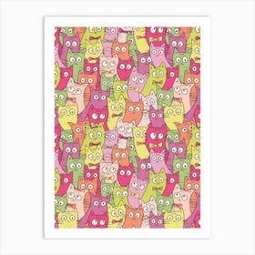 Crazy Cats 1 Art Print