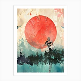 Sunset In The Woods 2 Art Print