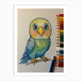 Parrot Coloring Page Art Print