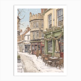 Vintage Winter Illustration Windsor United Kingdom 2 Art Print