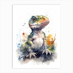 Baby T Rex Dinosaur Watercolour Nursery 1 Art Print