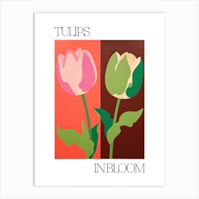 Tulips In Bloom Flowers Bold Illustration 1 Art Print