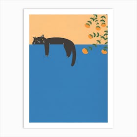 Cat In The Pool Art Print