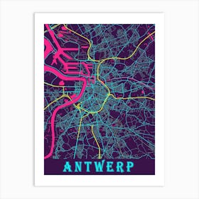 Antwerp Map Poster 1 Art Print