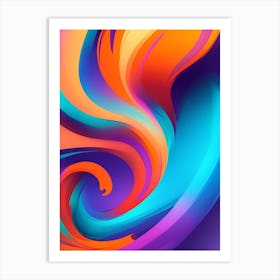 Abstract Colorful Waves Vertical Composition 82 Art Print