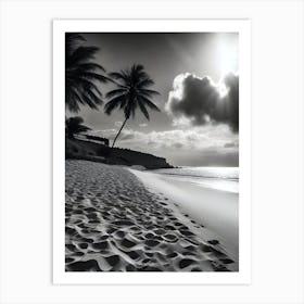 Black And White Beach 21 Art Print