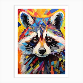 A Raccoon In The Style Of Jasper Johns 4 Art Print