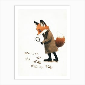 nursery art fox detective Art Print