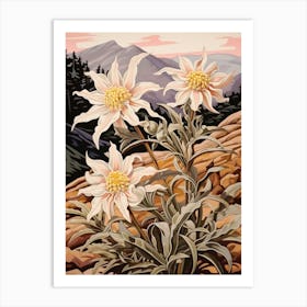 Edelweiss 3 Flower Painting Art Print