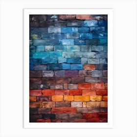 Multicolored Brick Wall Art Print