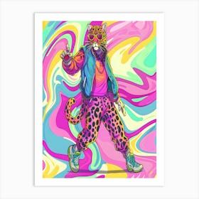 Psychedelic Leopard 1 Art Print