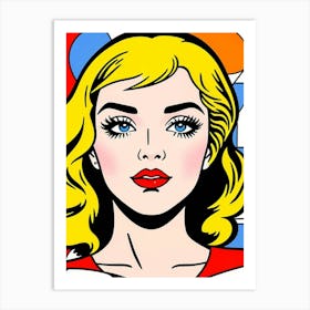 Vivid Desire: A Close-Up Portrait in Pop Art Style Pop Art Art Print