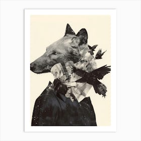 Wolf And Birds Art Print