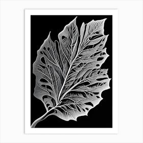 Poplar Leaf Linocut 1 Art Print