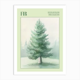 Fir Tree Atmospheric Watercolour Painting 4 Poster Art Print
