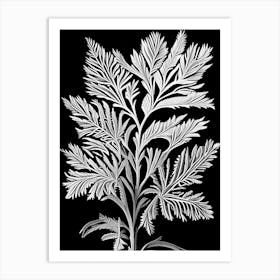 Hemlock Needle Leaf Linocut 1 Art Print