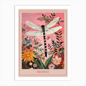 Floral Animal Painting Dragonfly 2 Poster Art Print