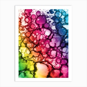 Abstract Watercolor Rainbow Balls Art Print