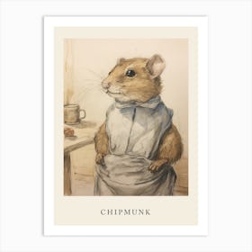 Beatrix Potter Inspired  Animal Watercolour Chipmunk 3 Art Print