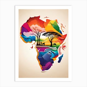 Africa Map Art Print