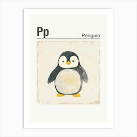 Animals Alphabet Penguin 2 Art Print