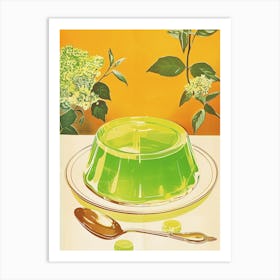 Retro Bright Green Jelly Vintage Cookbook Inspired 1 Art Print