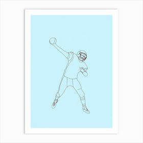 Football Player Throwing The Ball Poster