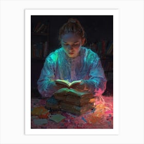 Girl Reading A Book 3 Art Print