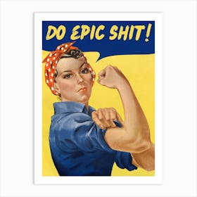 Do epic shit vintage altered art retro trendy art Art Print