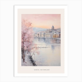 Dreamy Winter Painting Poster Geneva Switzerland 1 Art Print