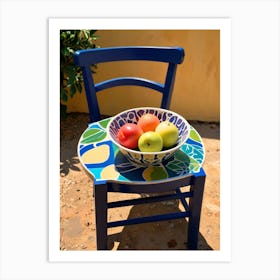 Blue Chair With Bowl Art Print