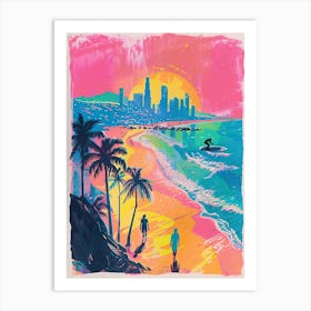 Colorful sunset At The Beach Art Print