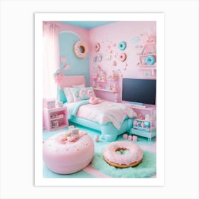 Kawaii Bedroom Art Print