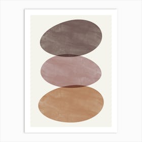 Balancing Zen Stones, Abstract Organic Shapes in Earthy Tones Art Print