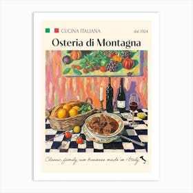 Osteria Di Montagna Trattoria Italian Poster Food Kitchen Art Print