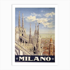 Milano Vintage Travel Poster Art Print