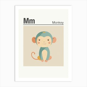 Animals Alphabet Monkey 4 Art Print